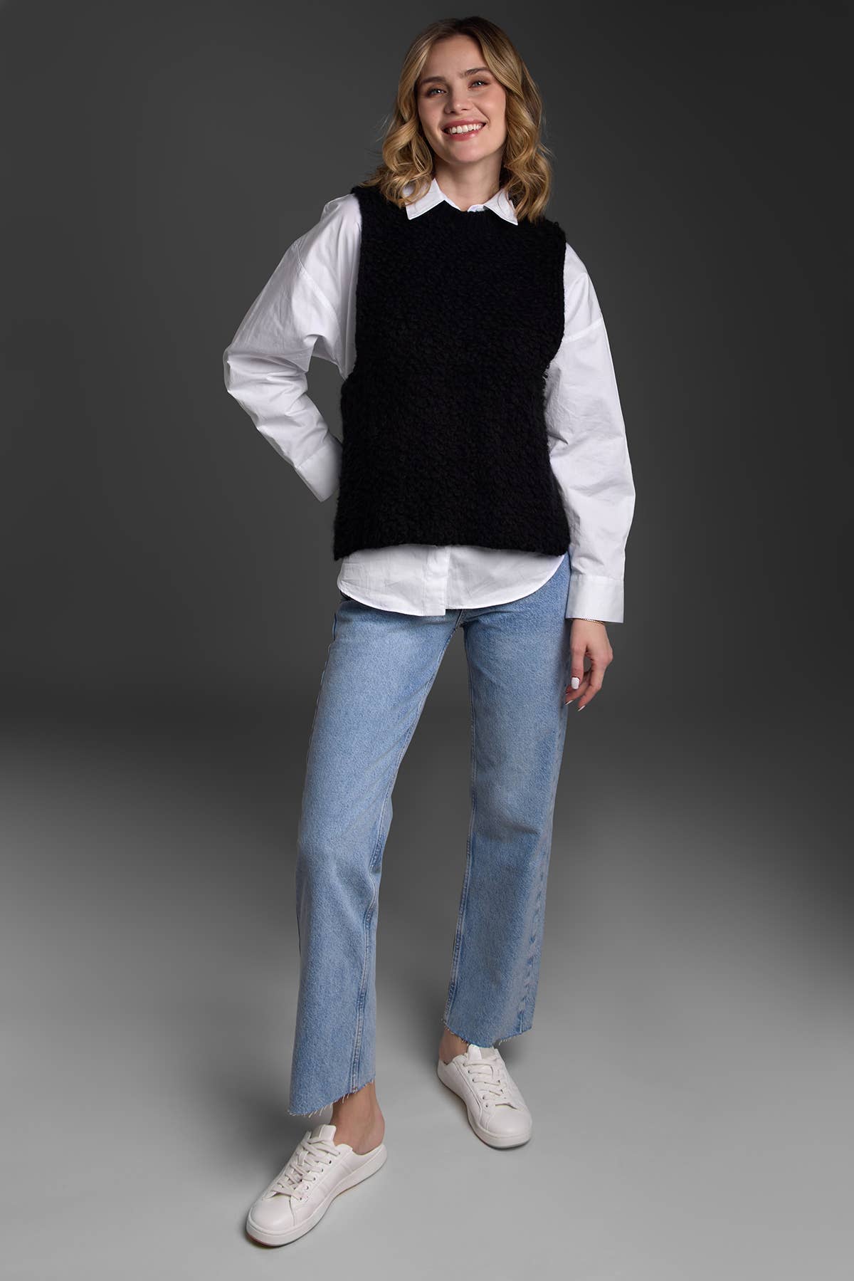 SAACHI - Cozy Sweater Tie Poncho