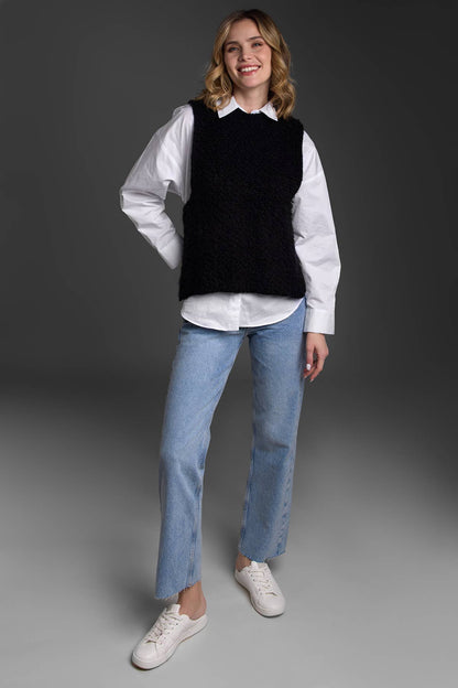 SAACHI - Cozy Sweater Tie Poncho