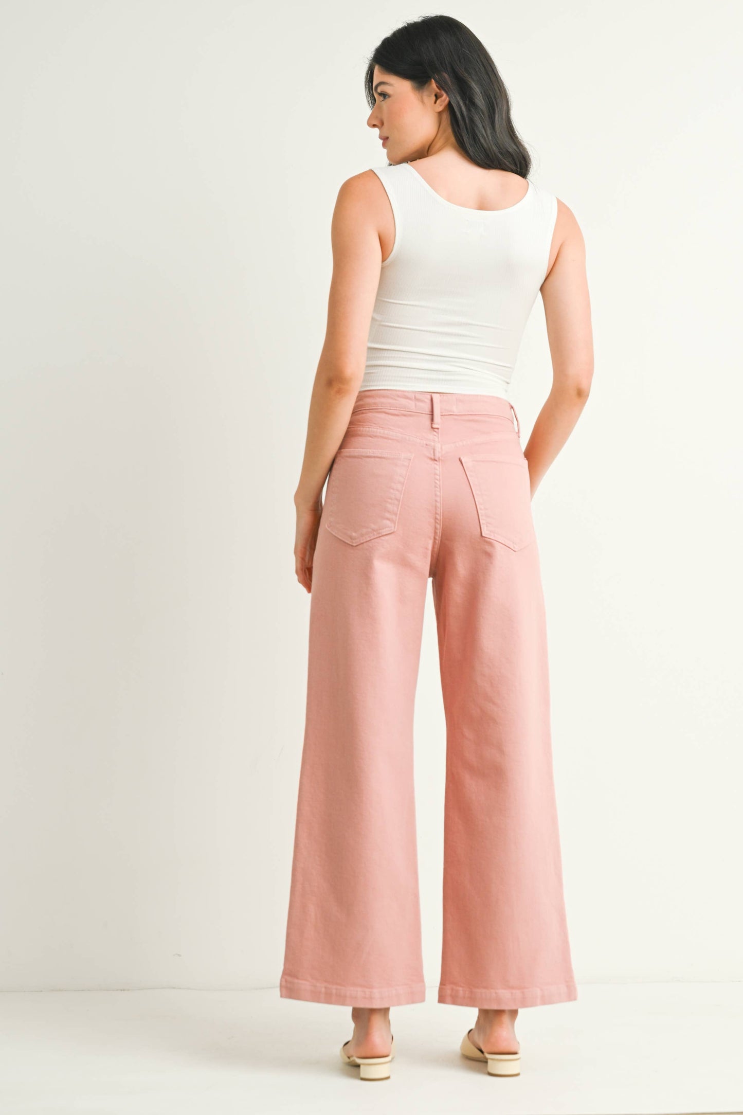 JUST BLACK DENIM - BP433J - DUSTY CORAL - Patch Pocket Wide Leg
