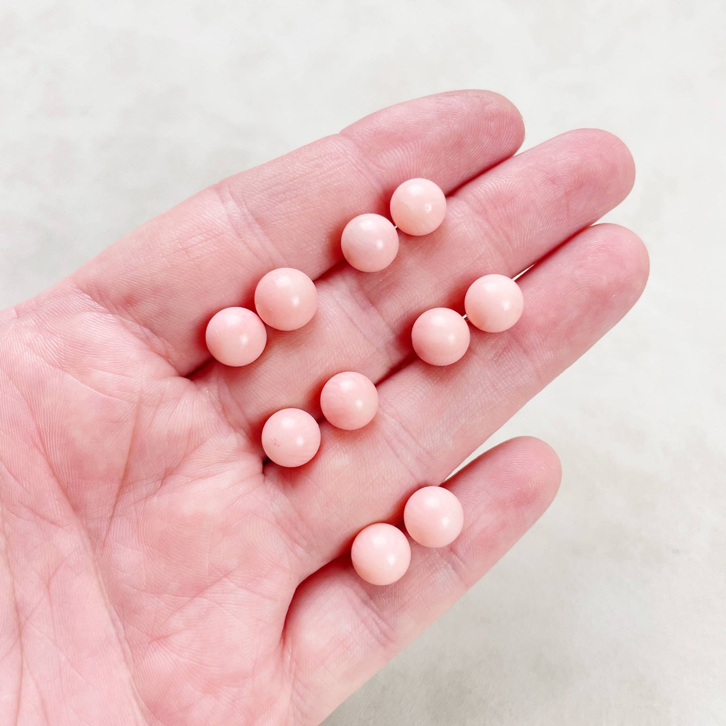 Ewelina Pas Jewelry - Silver 8mm Pink Coral Orb Stud Earrings