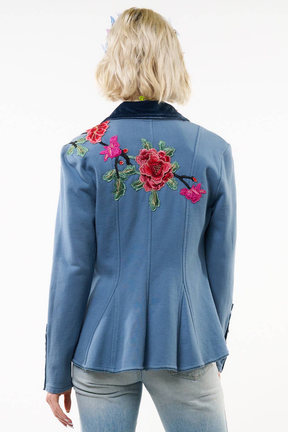 Aratta - Elise Embellished Blazer: Vintage Blue / M