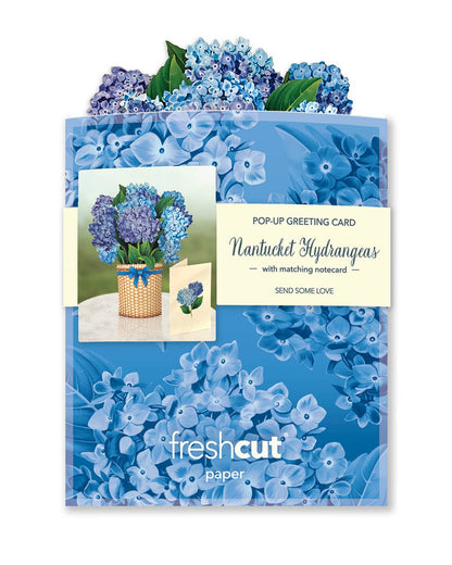 FreshCut Paper LLC - Mini Nantucket Hydrangeas (10 Pop-up Greeting Cards)