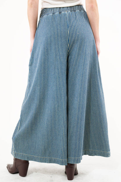 Aratta - Alaia Stripe Denim Pants: Denim Stripe / L