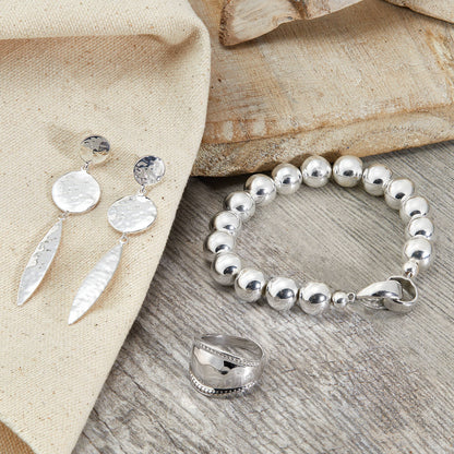 Silpada - Silpada 'Great Destinations' Silver Hematite Bracelet, 7.5": White / 7.5