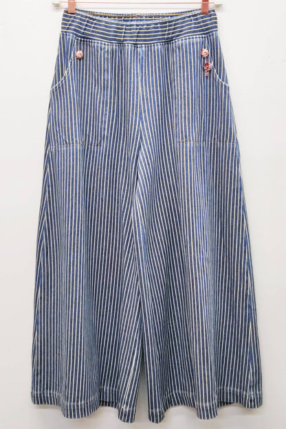 Aratta - Alaia Stripe Denim Pants: Denim Stripe / M