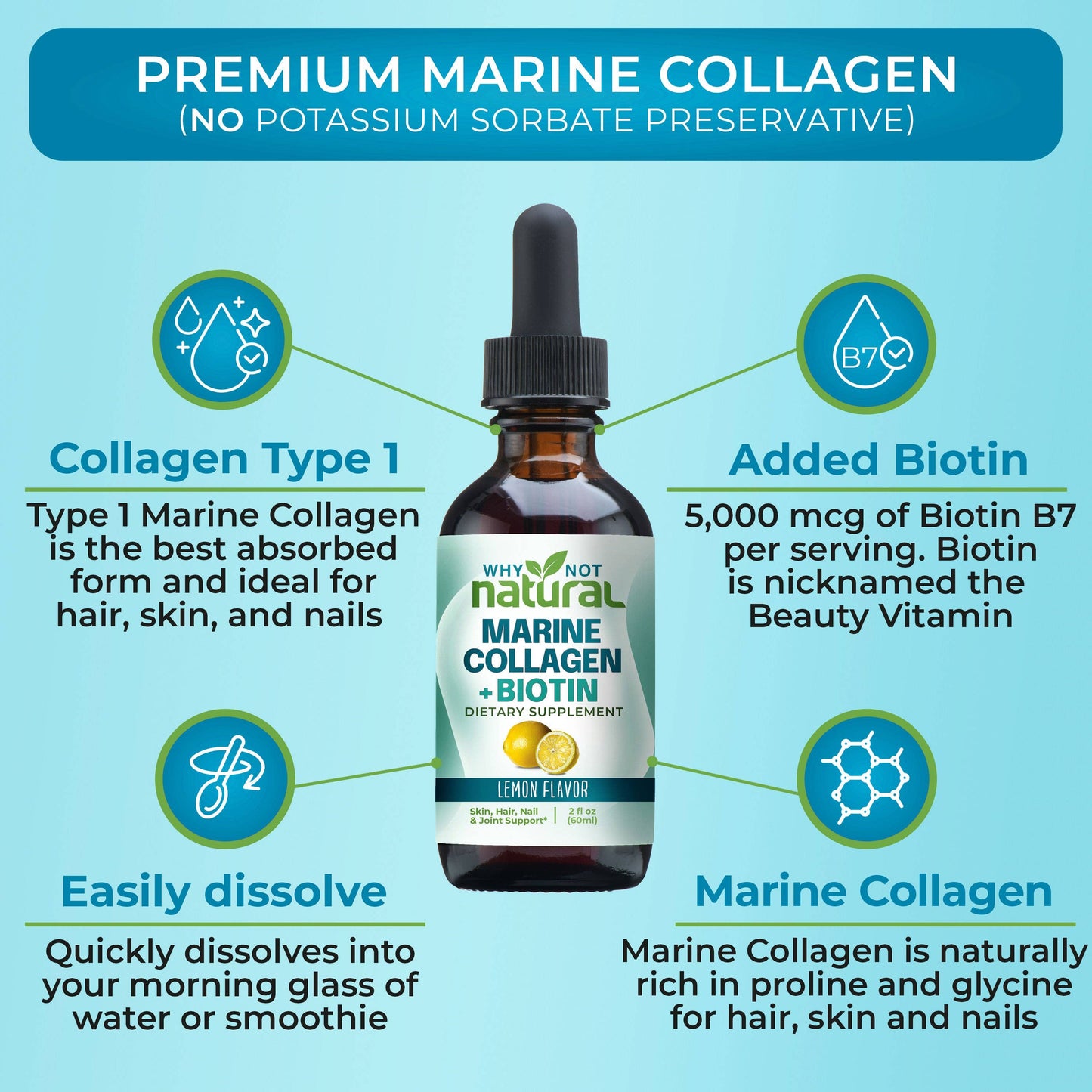 WhyNotNatural - Liquid Marine Collagen + Biotin