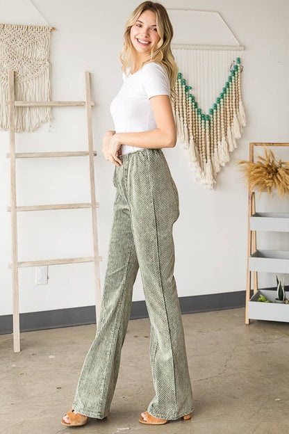Oli&Hali - WASHED CORDUROY BOOTCUT PANTS - JP0082: CAMEL / M