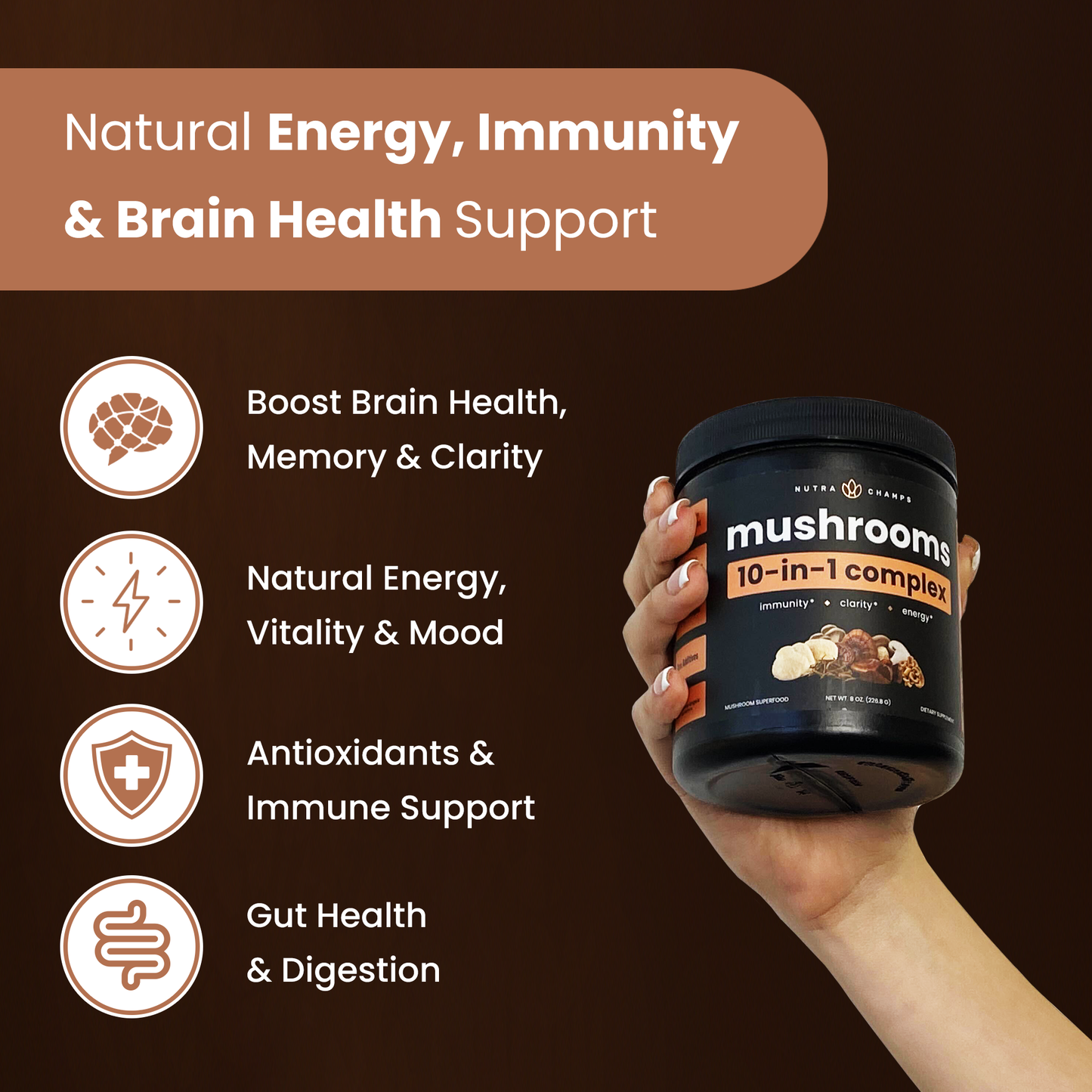 NutraChamps - Mushroom Complex Powder