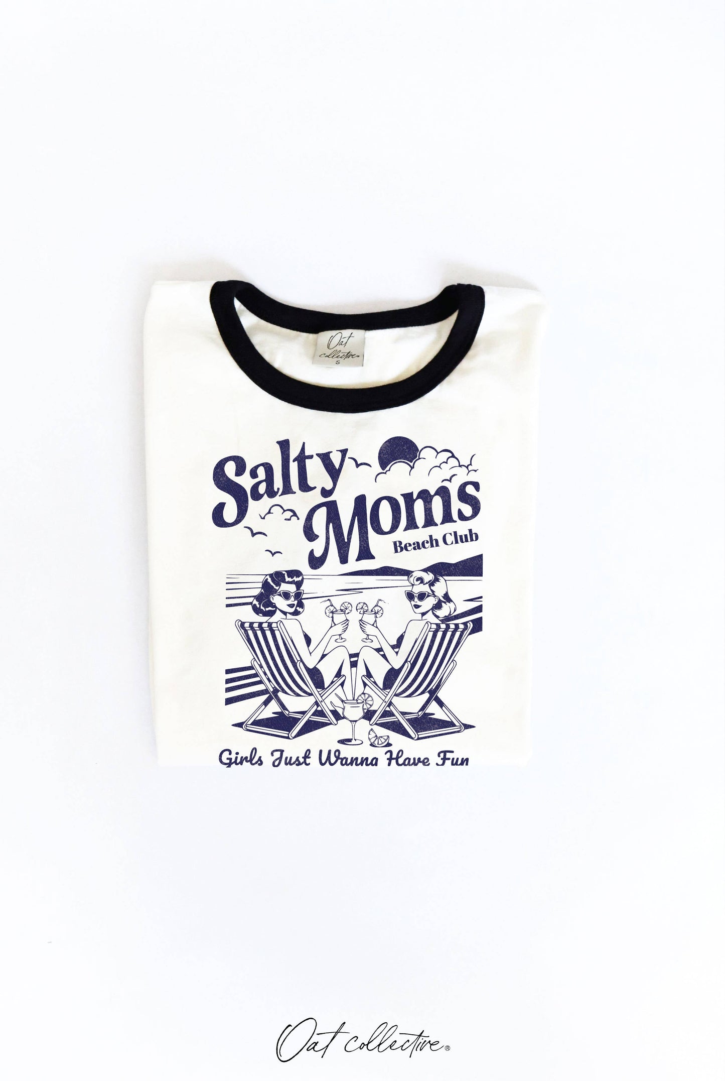 OAT COLLECTIVE - SALTY MOMS BEACH CLUB Ringer Graphic Top