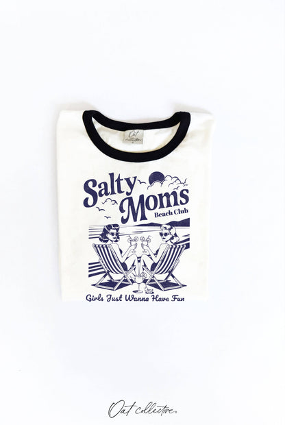 OAT COLLECTIVE - SALTY MOMS BEACH CLUB Ringer Graphic Top
