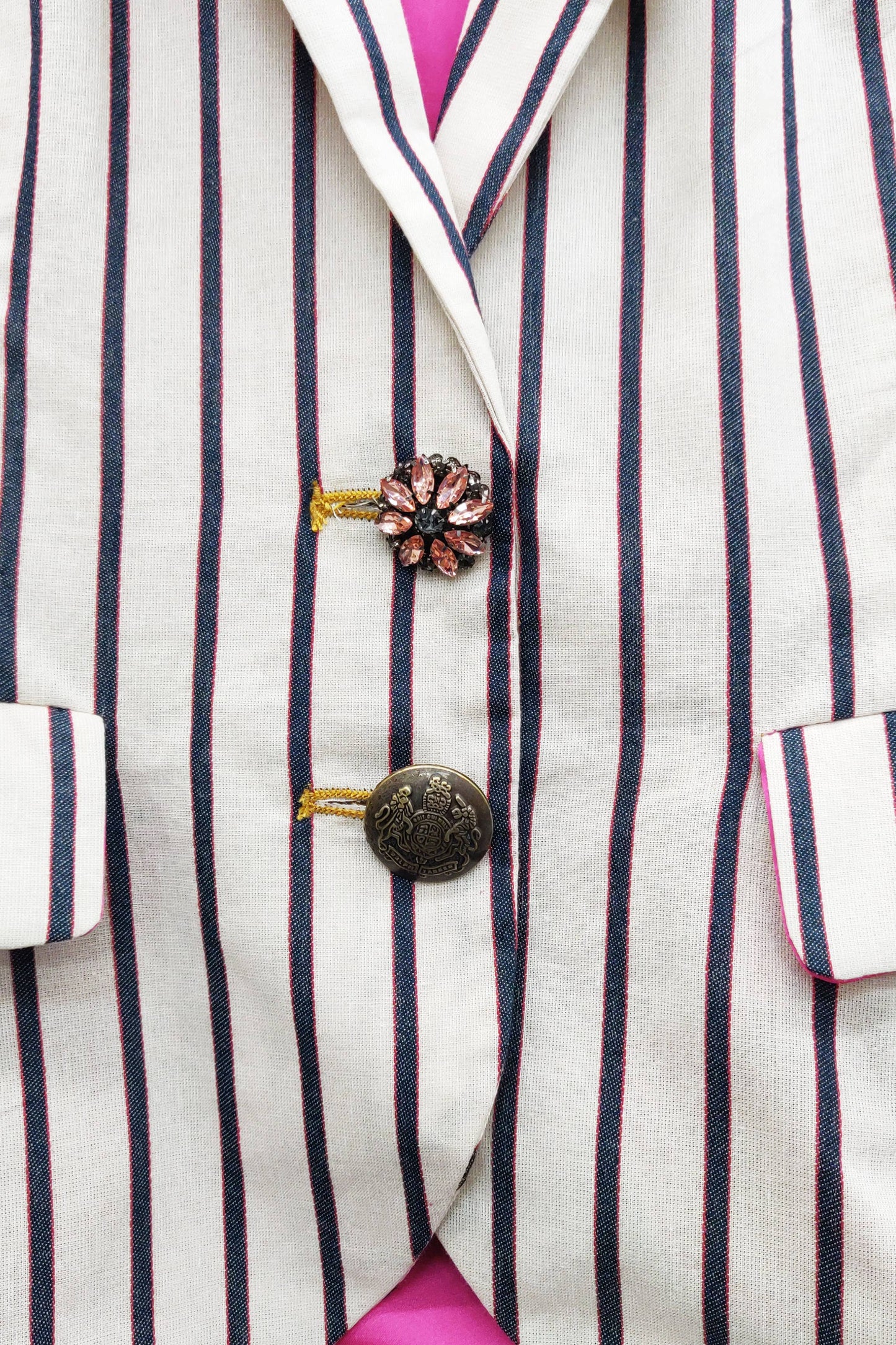 Aratta - Derby Princess Stripe Blazer: Cream Stripes / S