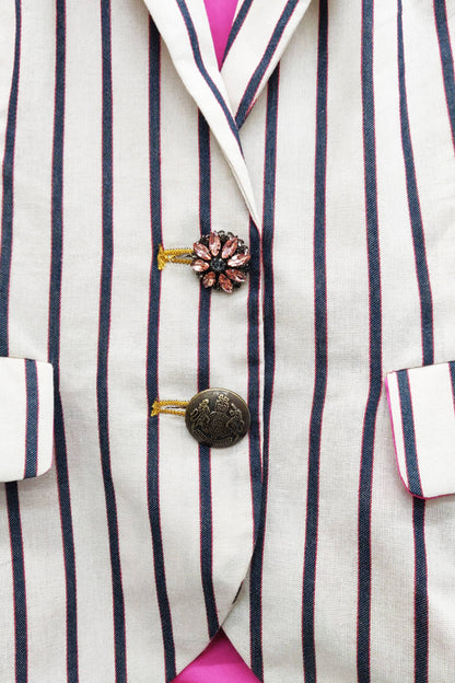 Aratta - Derby Princess Stripe Blazer: Cream Stripes / S