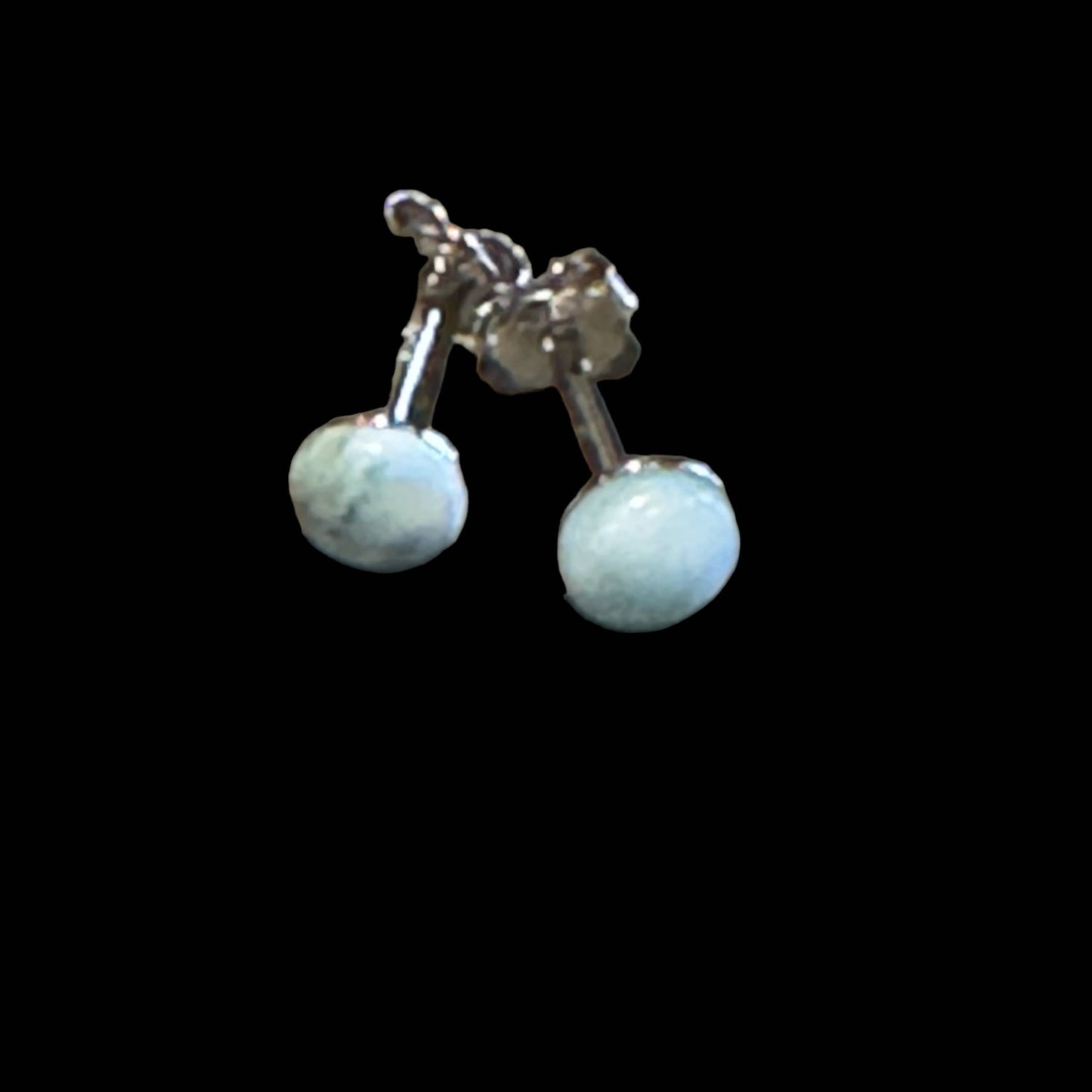 Jackie Gallagher Designs - Handmade Coastal Jewelry - Larimar Dot Post Earrings, 5mm