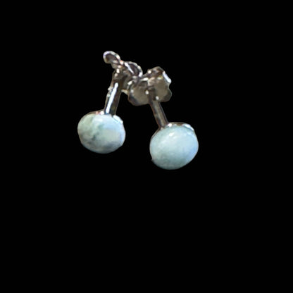 Jackie Gallagher Designs - Handmade Coastal Jewelry - Larimar Dot Post Earrings, 5mm