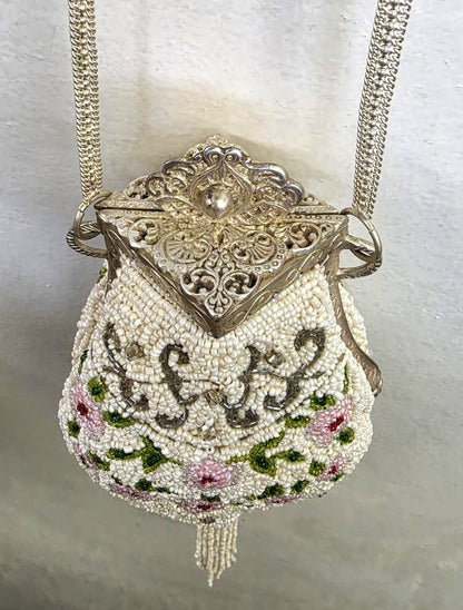 Ricki designs - VINTAGE FRAME BRIDALBEADED BAG SQUARE FRAME TASSEL