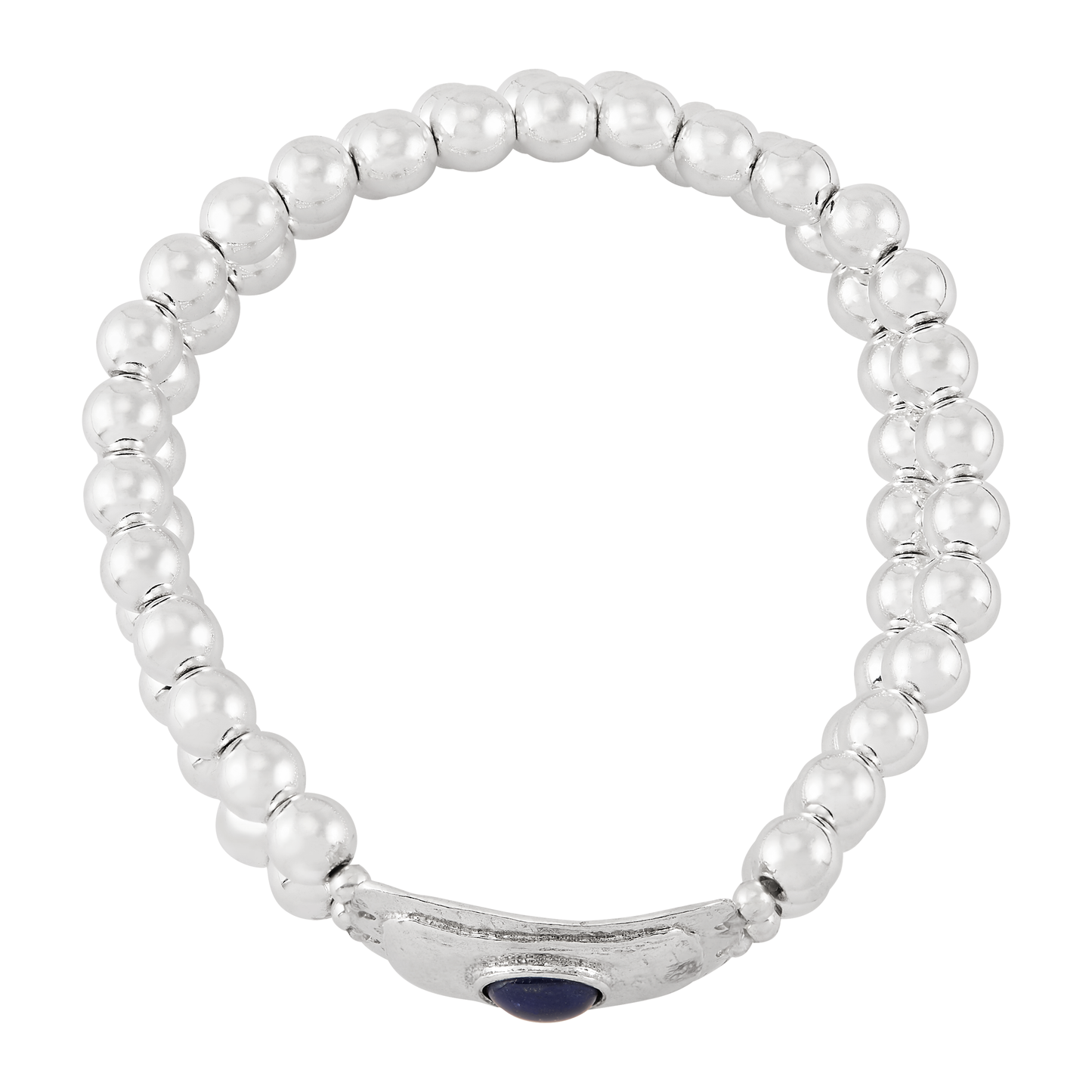 Celestial Bloom~ Silver Lapis Hematite Bracelet