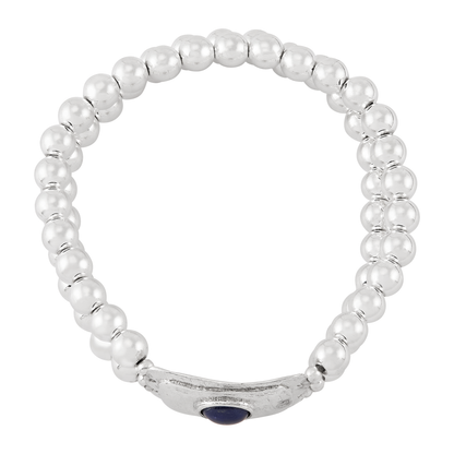 Celestial Bloom~ Silver Lapis Hematite Bracelet