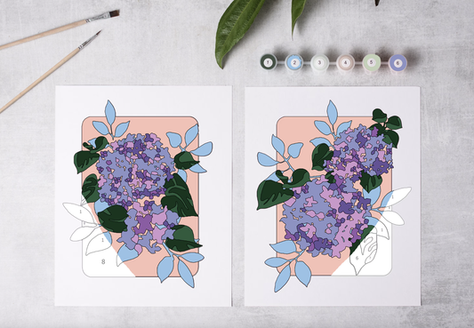Cate Paper Co. - Hydrangea Garden Paint-By-Numbers kit