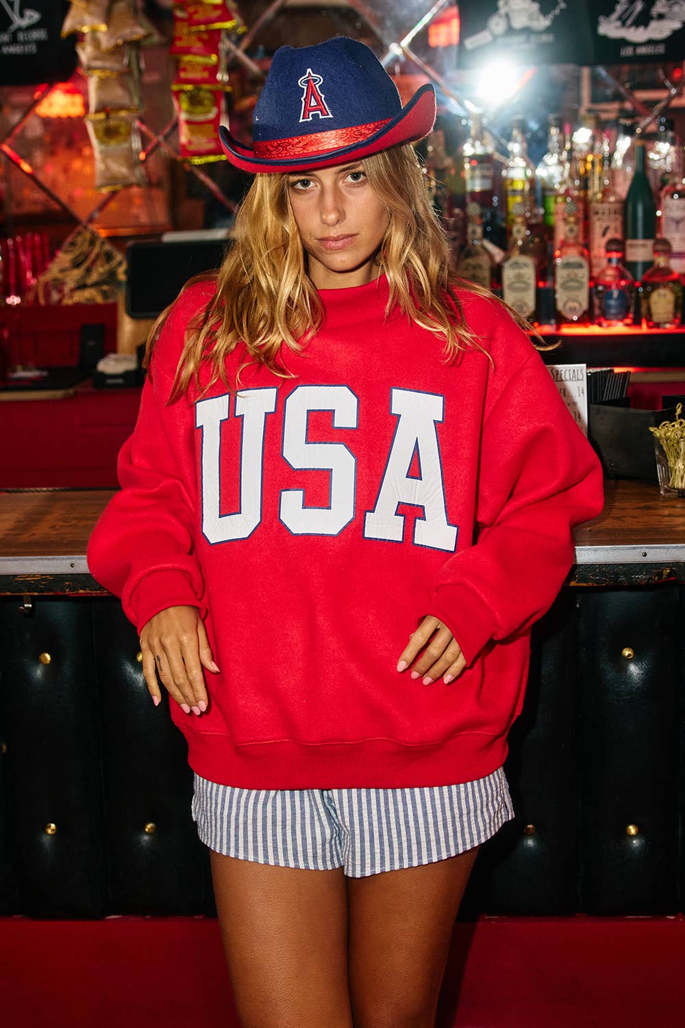 BUCKETLIST INC - IT2594-USAFLAG 'USA & FLAG' Reversible Mock Neck Sweatshirt