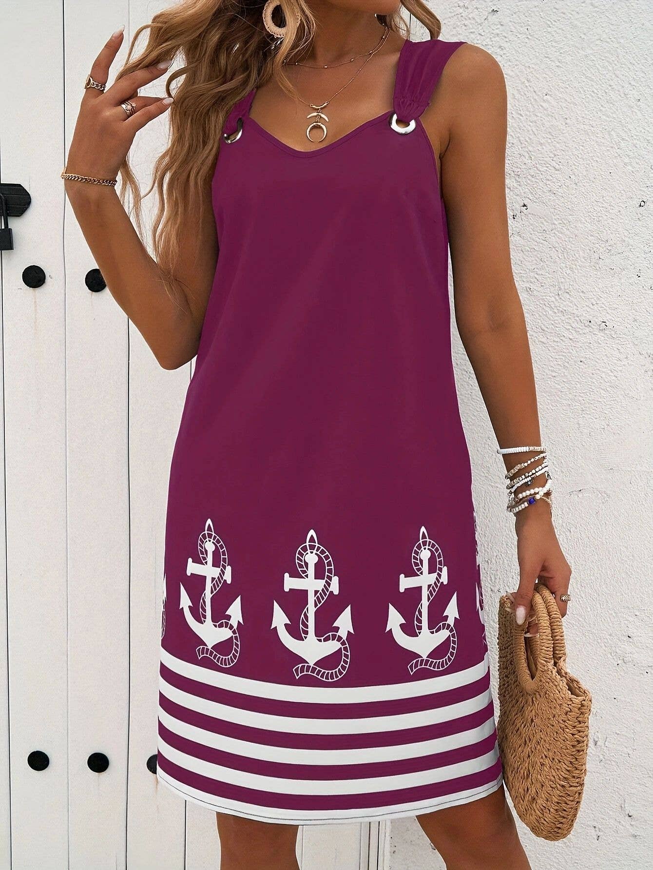 Rosa Clothing - Casual Ethnic Style V-neck Camisole Dress