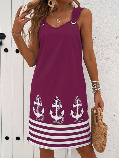 Rosa Clothing - Casual Ethnic Style V-neck Camisole Dress