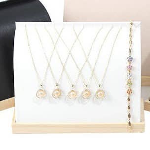 Zakka - Necklace Bracelet Display Stand Stylish Jewelry Organizer : White Leather