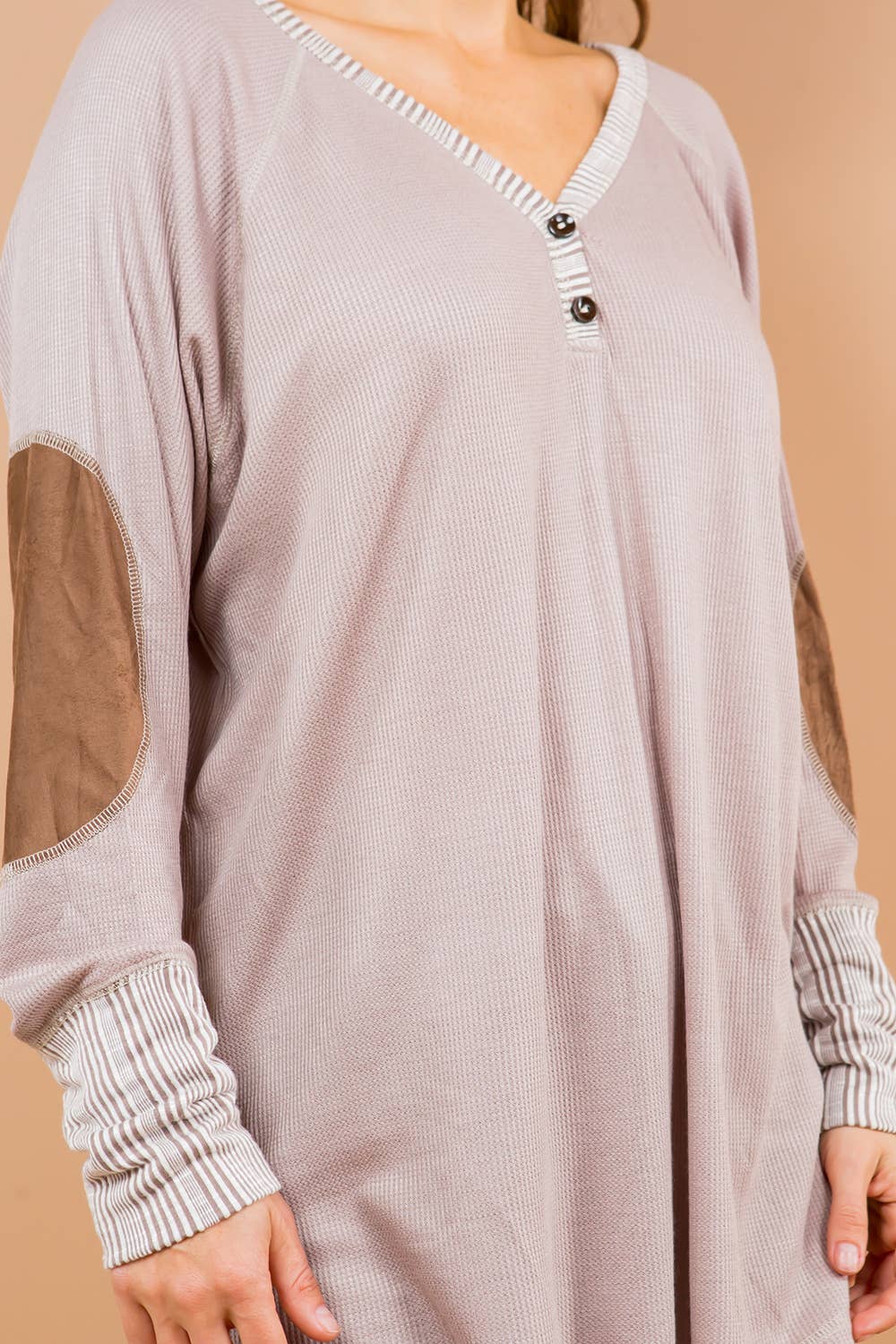 Orange Farm Clothing - Oversized Elbow Patch Tunic-2 Colors: BLACK / SMALL