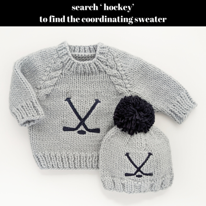 Huggalugs - Hockey Beanie Hat Ice Grey Baby & Kids