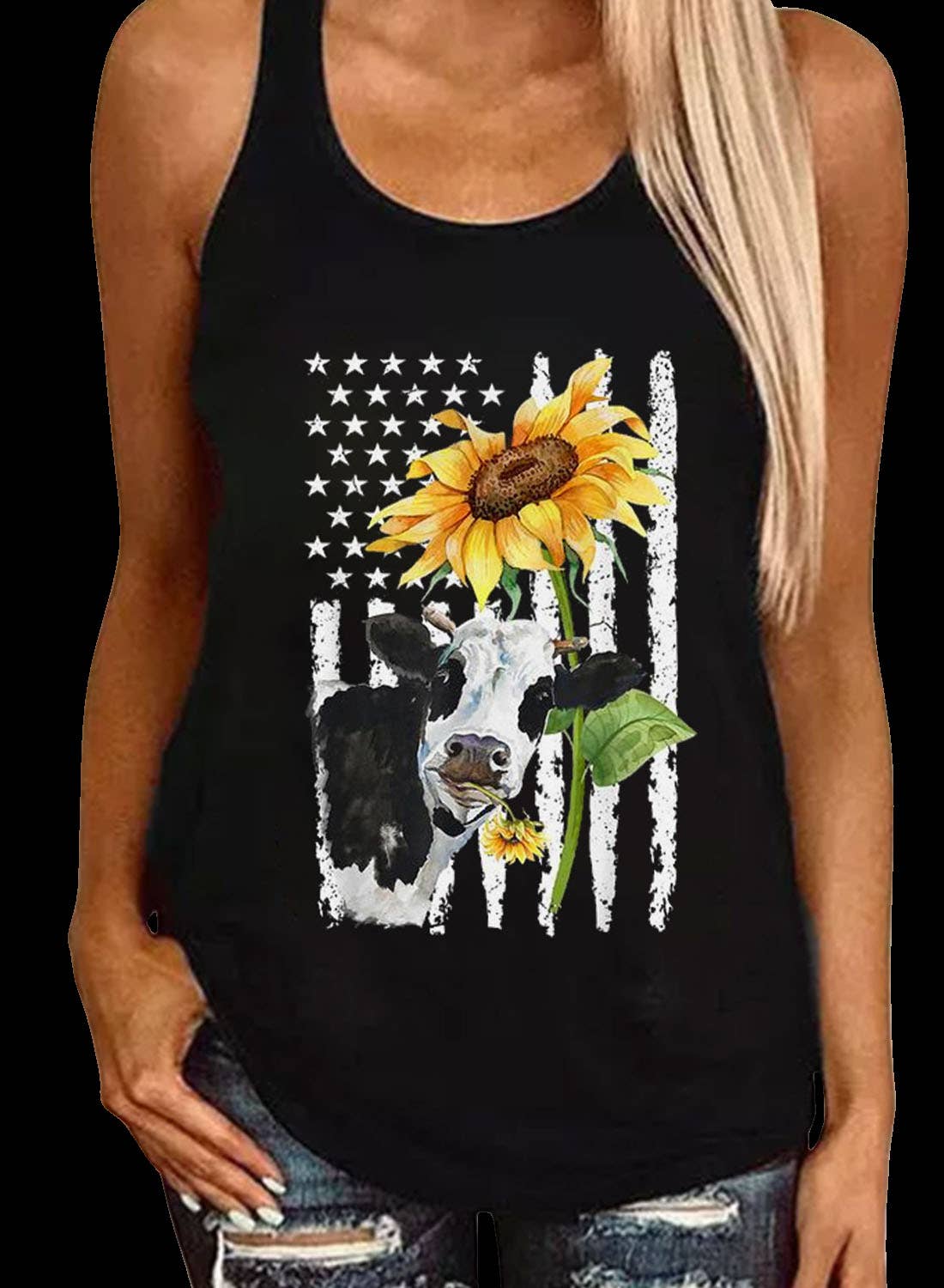 Rosa Clothing - 4th Of July Loose Printed Vest