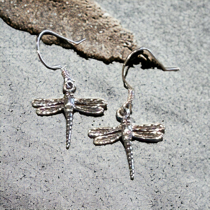 Jackie Gallagher Designs - Handmade Coastal Jewelry - Dragonfly Sterling Silver Earrings