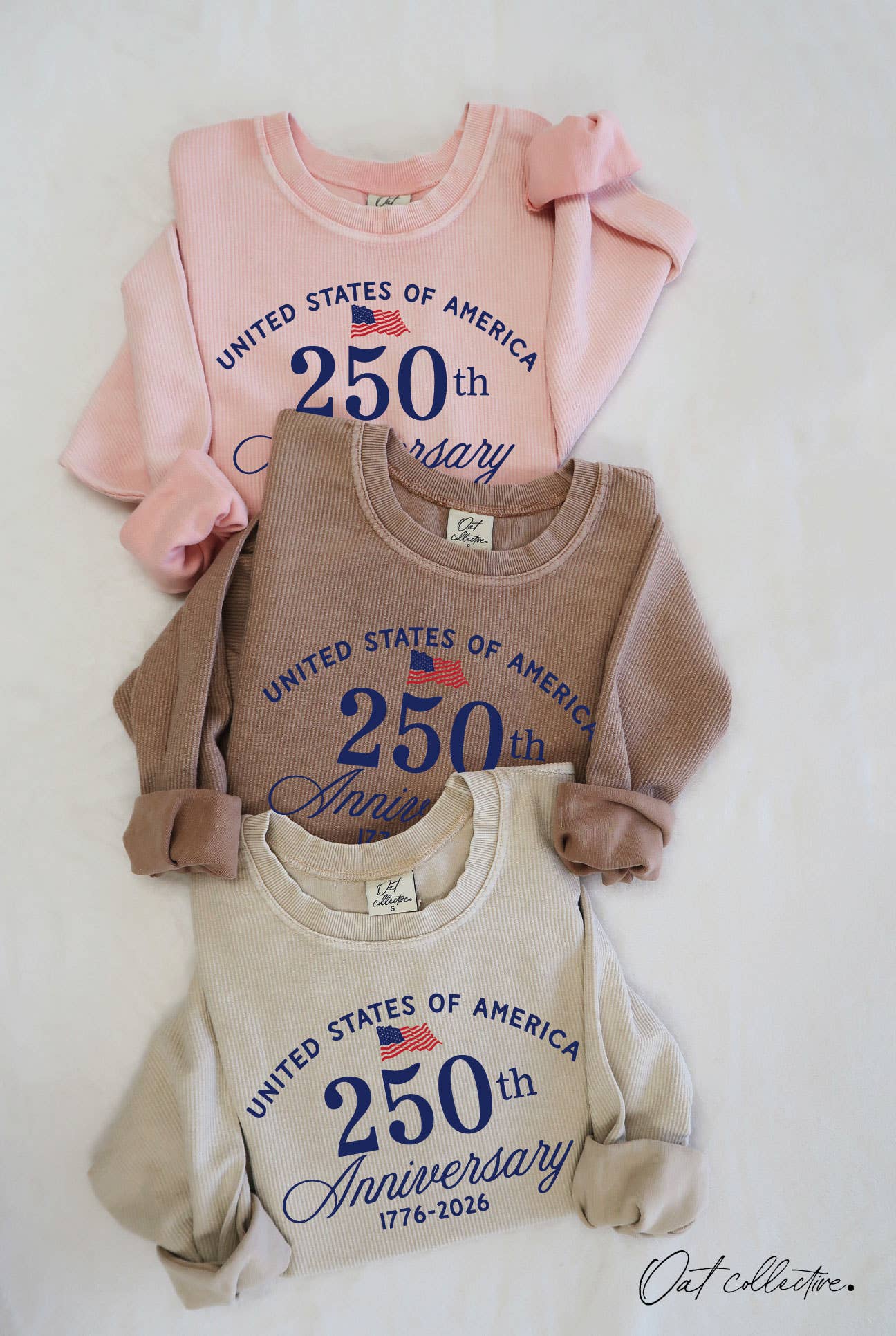 OAT COLLECTIVE - UNITED STATES OF AMERICA Cropped Thermal Vintage Pullover