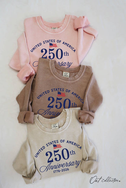 OAT COLLECTIVE - UNITED STATES OF AMERICA Cropped Thermal Vintage Pullover