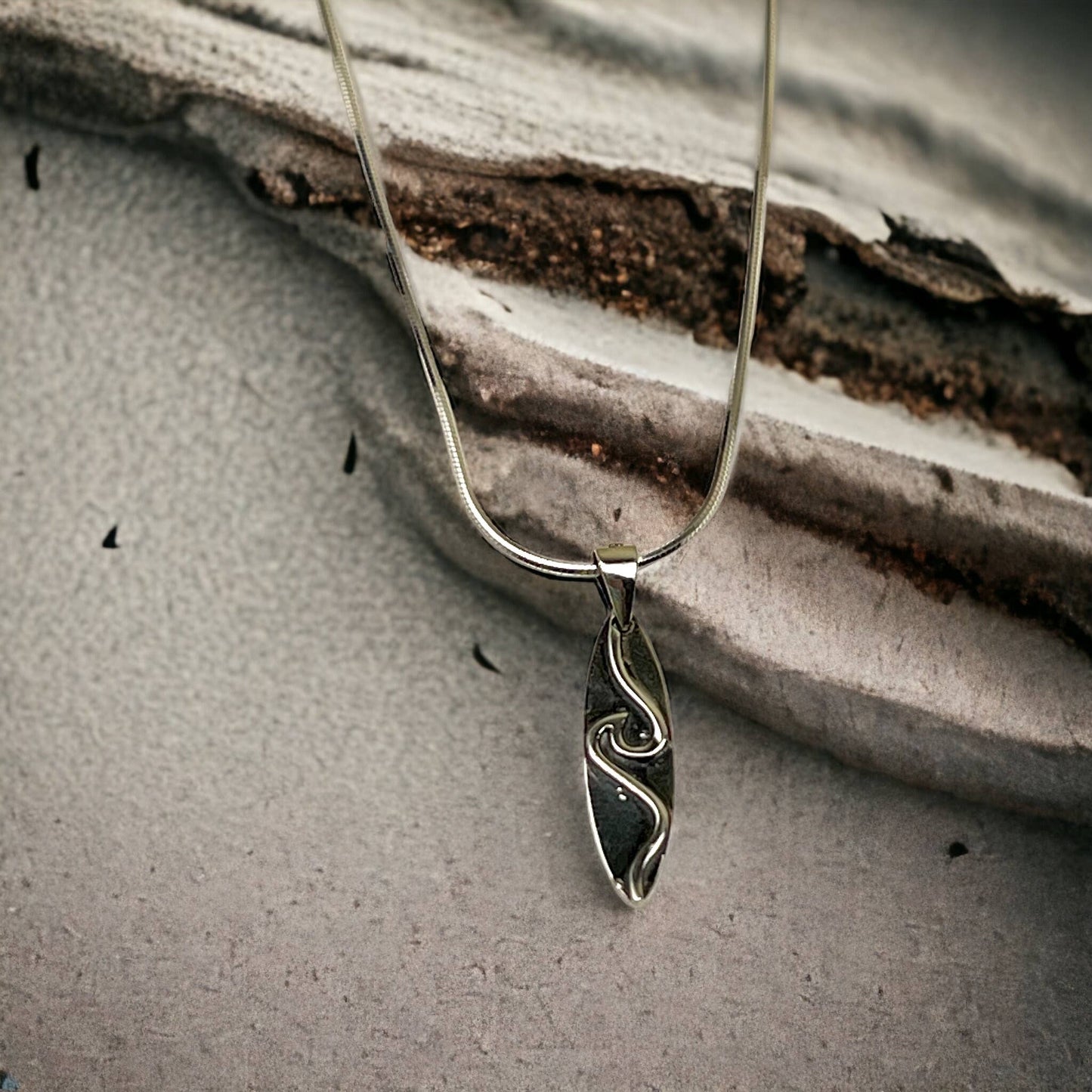 Jackie Gallagher Designs - Handmade Coastal Jewelry - Surfin' the Wave Sterling silver necklace
