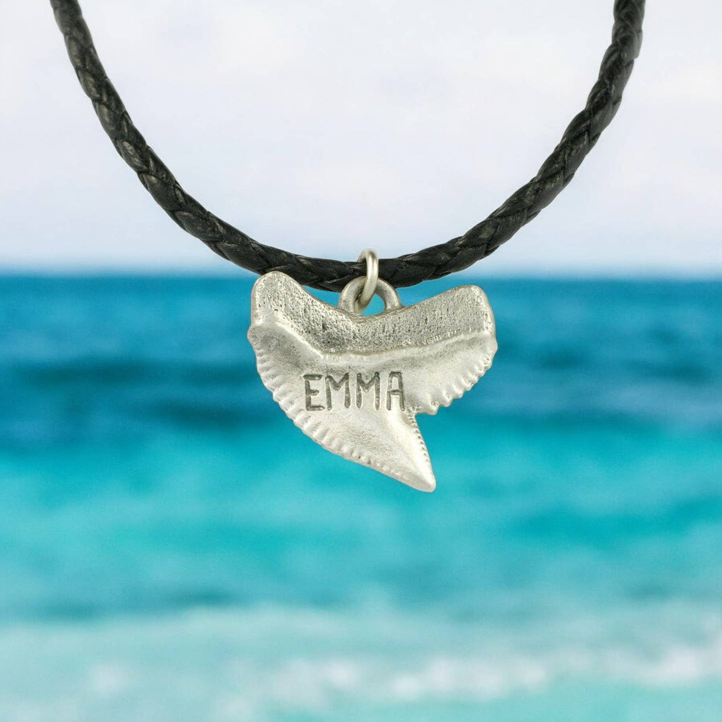 Big Blue by Roland St John - Shark Tooth Necklace with Pewter Pendant, Shark Gifts