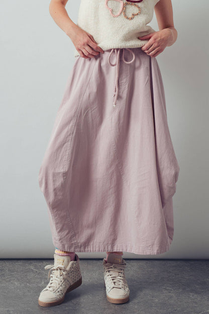 Urban Daizy - Balloon Hem Drawstring Maxi Skirt