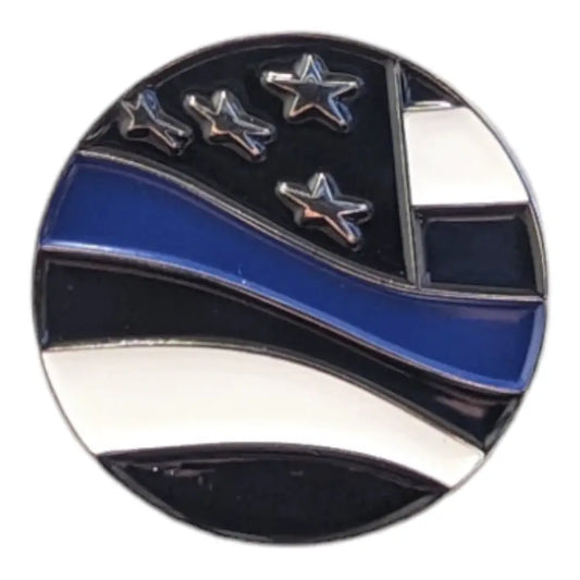American Hat Makers - Sturdy Magnetic Flag Blue Line Pin - Style Flag/Blue Line