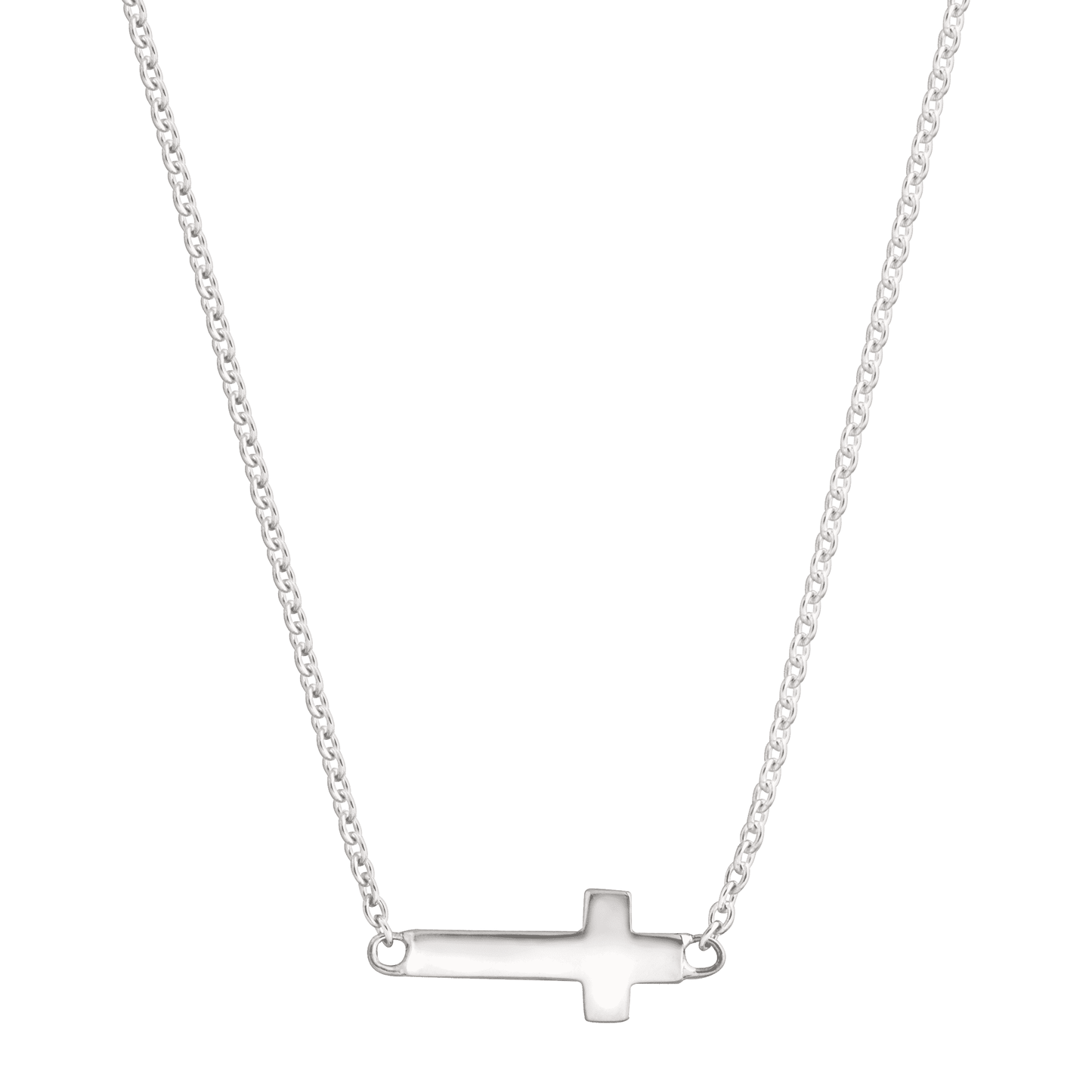 Silpada - Silpada 'Simplex Cross' Horizontal Cross Necklace in Sterlin: White