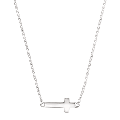 Silpada - Silpada 'Simplex Cross' Horizontal Cross Necklace in Sterlin: White