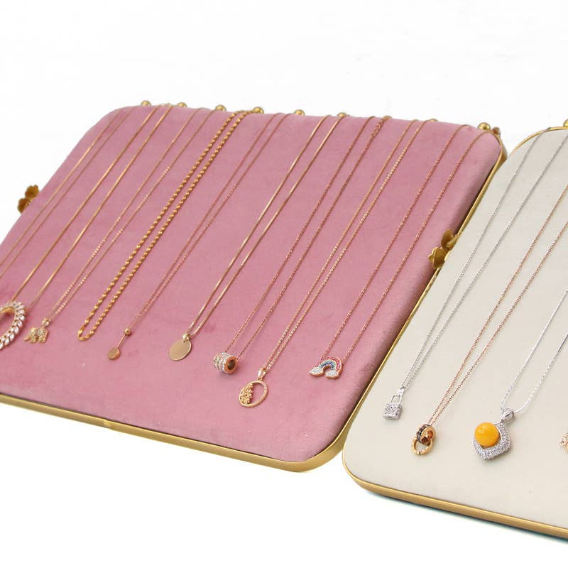 Zakka - Vintage Inspired 2-Tone 9-hook display ramp slanted: 9 Hook Ramp Pink