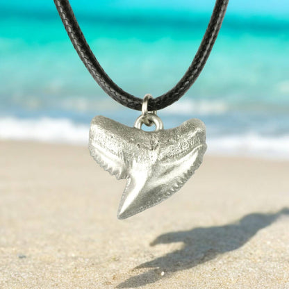 Big Blue by Roland St John - Shark Tooth Necklace with Pewter Pendant, Shark Gifts