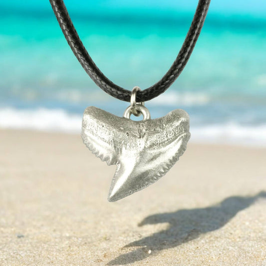Big Blue by Roland St John - Shark Tooth Necklace with Pewter Pendant, Shark Gifts