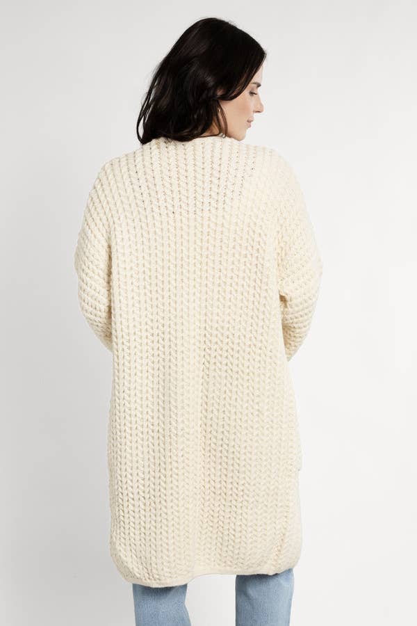 SAACHI - Long Sleeve Kimono Cable Knit Cardigan