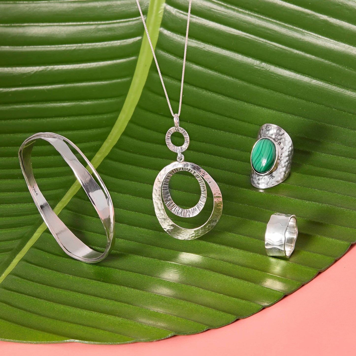 Silpada - Silpada 'With Nature' Sterling Silver Malachite Ring: 7
