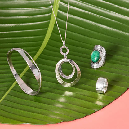 Silpada - Silpada 'With Nature' Sterling Silver Malachite Ring: 7