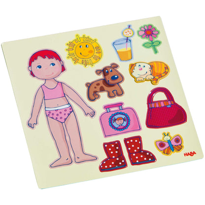 HABA USA - Doll Lilli Magnetic Game – Creative Mix & Match Dess-Up