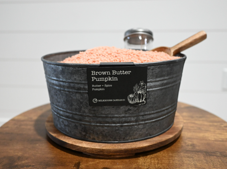 Milkhouse Candle Company - Metal Bucket & Wooden Lid- Candle Bar Wax Bead Container