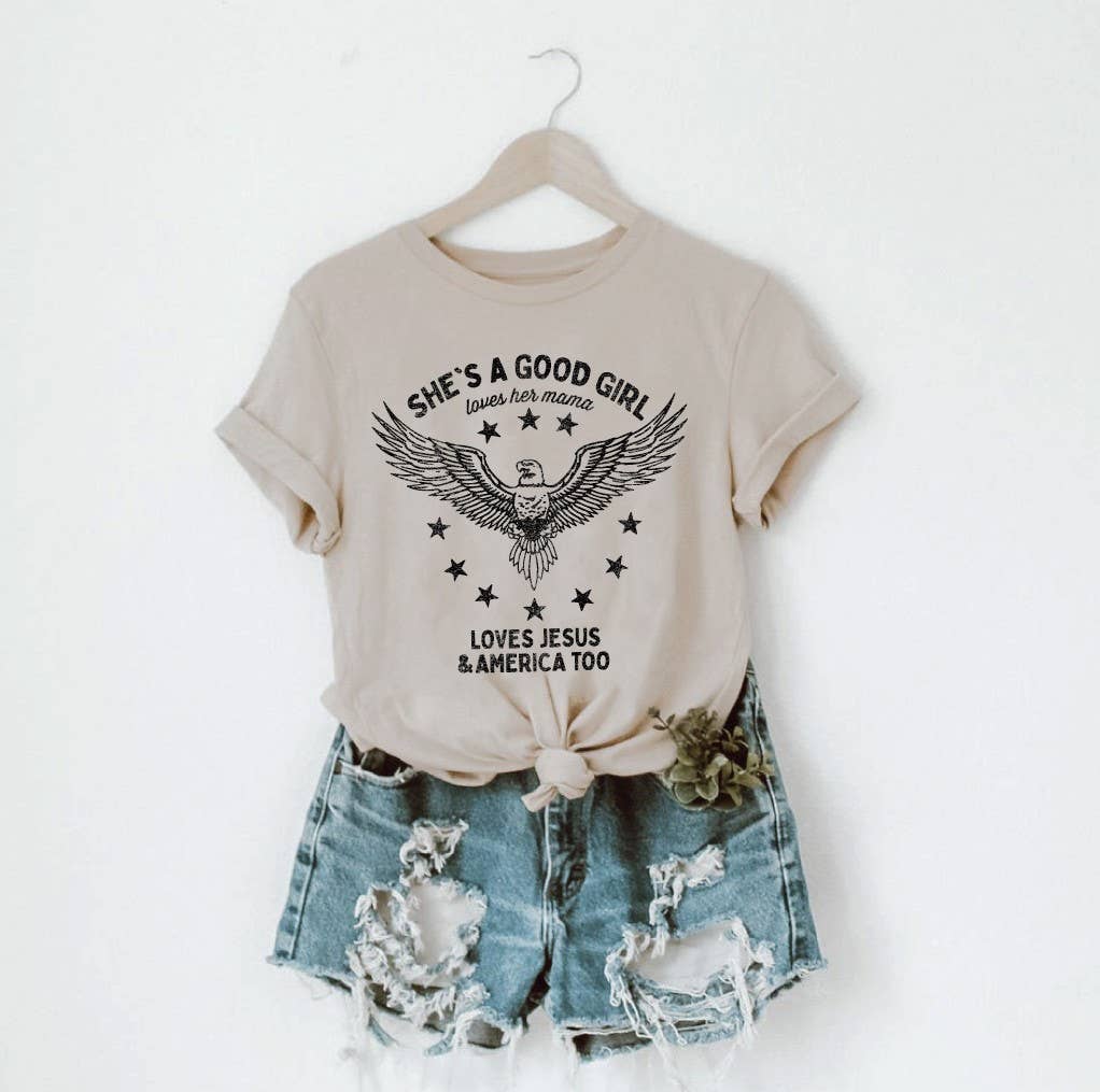 OAT COLLECTIVE - SHE'S A GOOD GIRL  Graphic T-Shirt: VINTAGE WHITE / S
