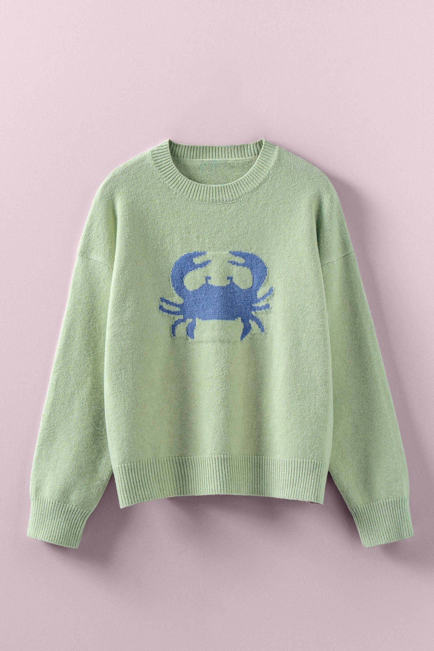 Urban Daizy - Crab Graphic Relaxed Knit Sweater