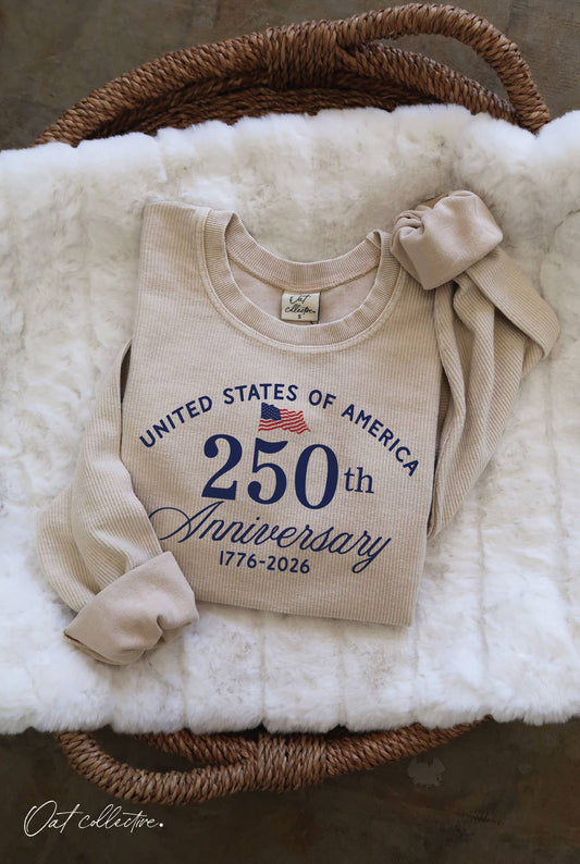 OAT COLLECTIVE - UNITED STATES OF AMERICA Cropped Thermal Vintage Pullover