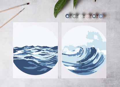 Cate Paper Co. - Ocean Waves Paint-By-Numbers kit